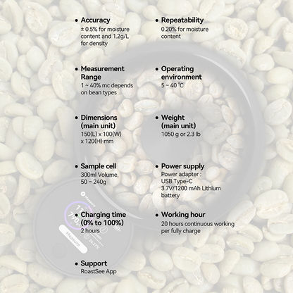Kaffefugt- og densitetsanalysator AquaDense